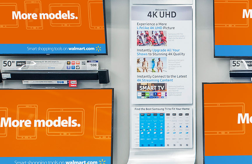 Walmart in-store video wall animations